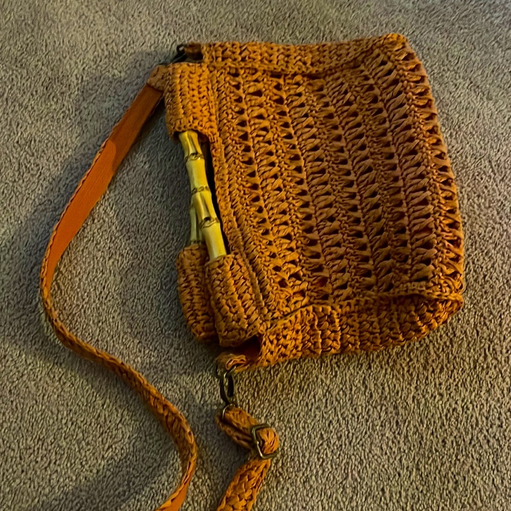 Spring summer orange woven bag